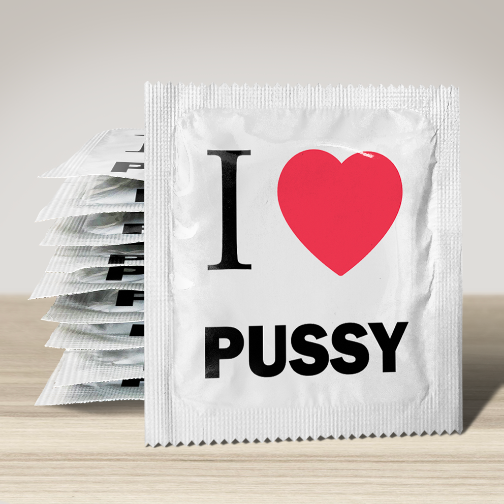 Image of funny condom "I love pussy", 10 units