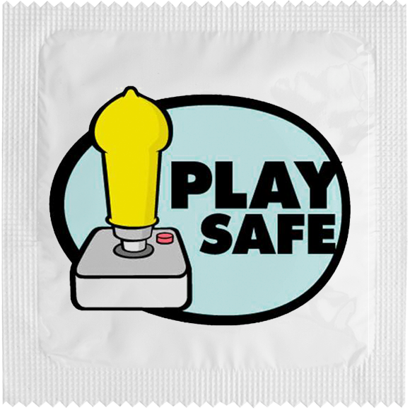 Image of funny condom "Play safe"
