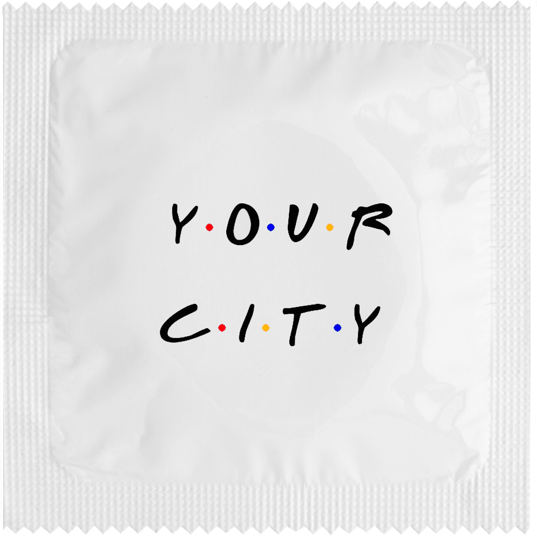 Image of funny condom "Your city Friends"