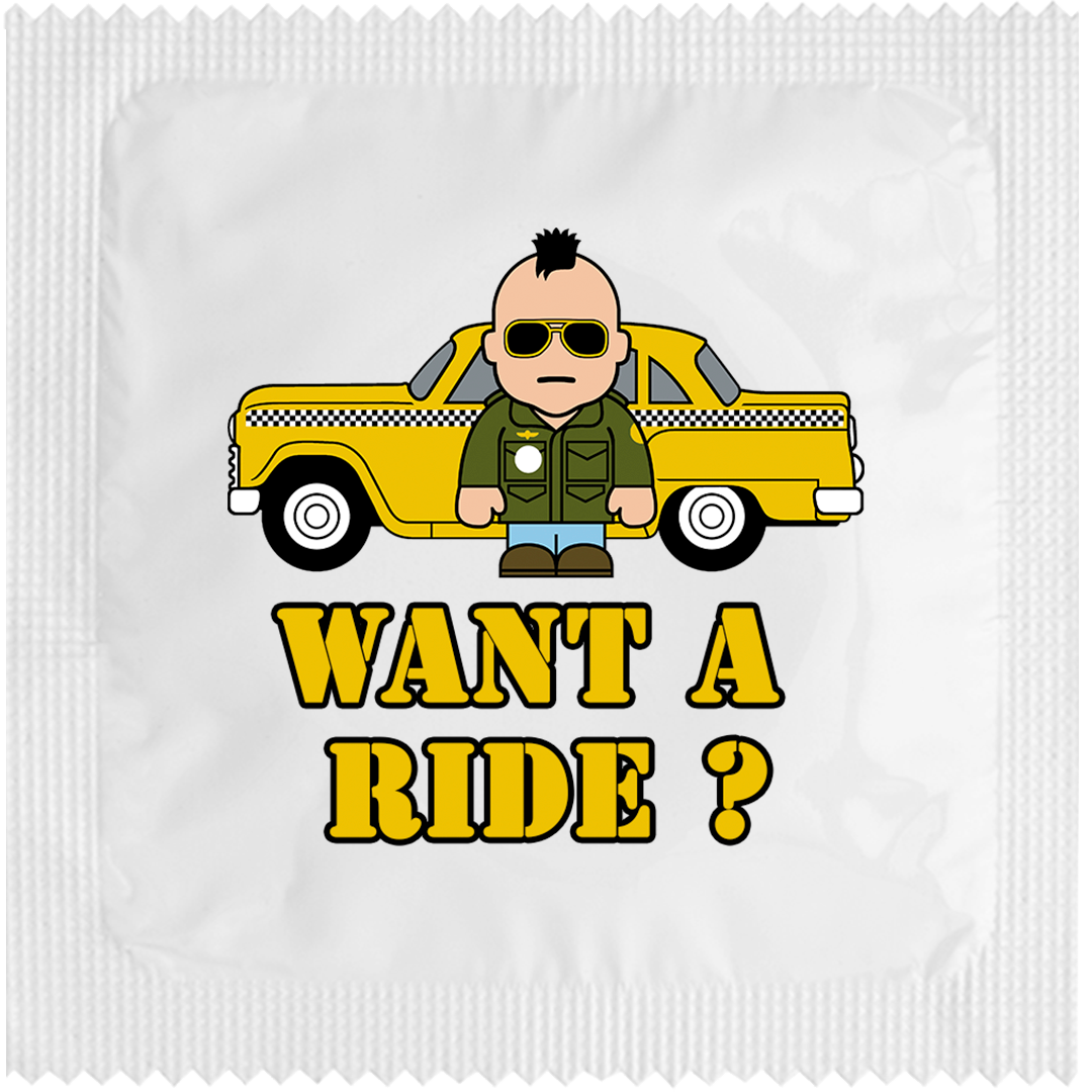 Image of funny condom "Want a ride Taxi Driver"