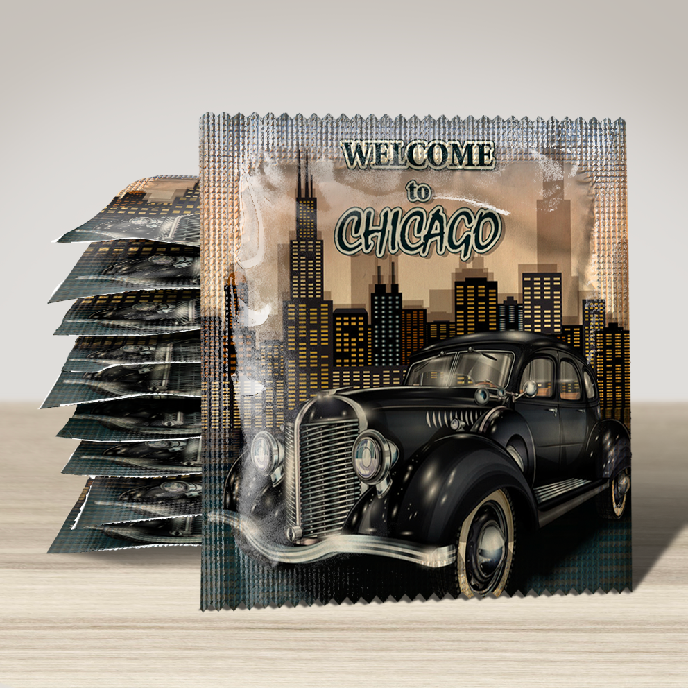Image of funny condom "Welcome To Chicago", 10 units