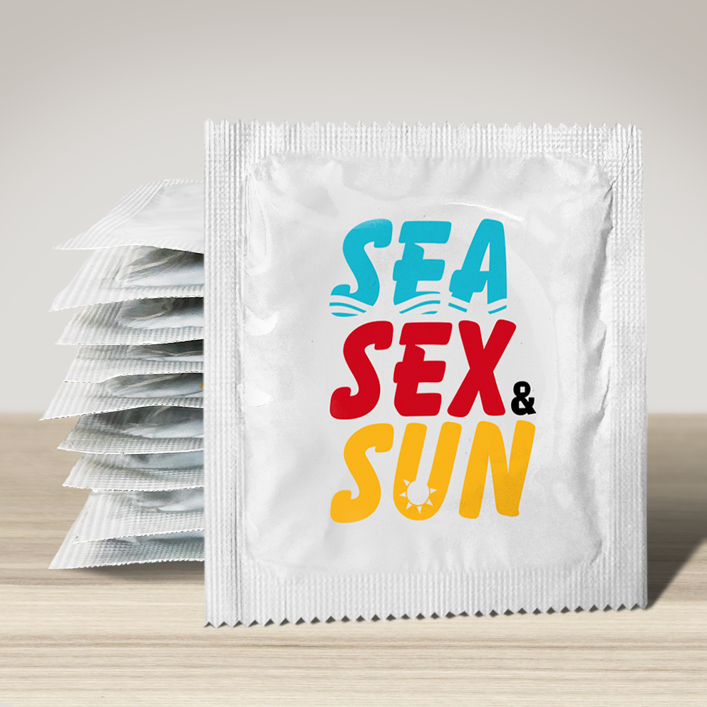 Image of funny condom "Sea Sex & Sun", 10 units