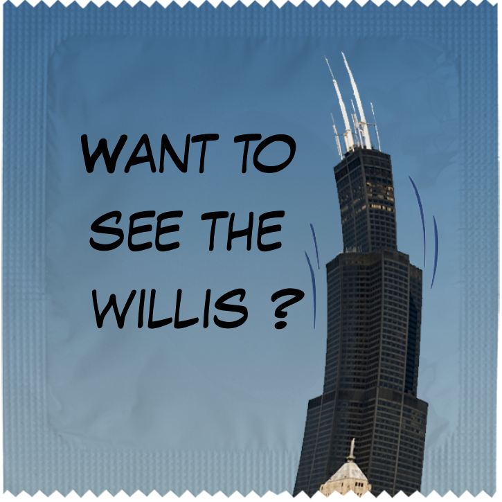 Image of funny condom "Want To See The Willis"