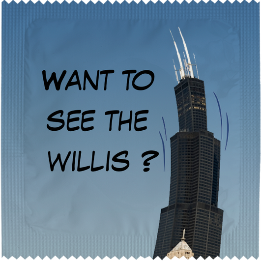 Image of funny condom "Want To See The Willis"