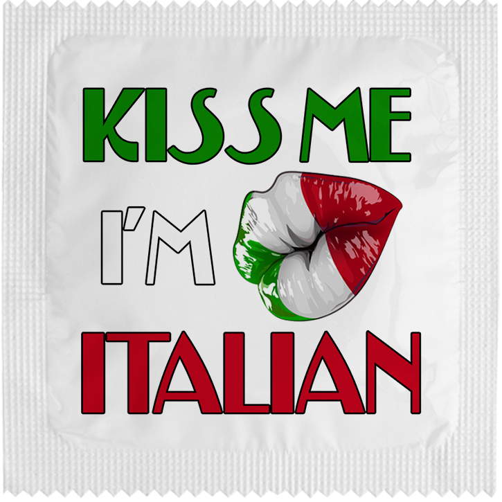 Image of funny condom "Kiss Me I'M Italian"