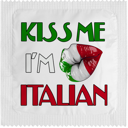 Image of funny condom "Kiss Me I'M Italian"