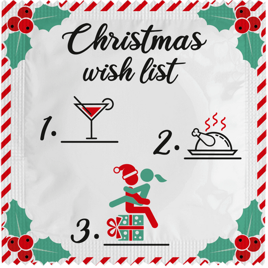 Image of funny condom "Christmas Wish List"