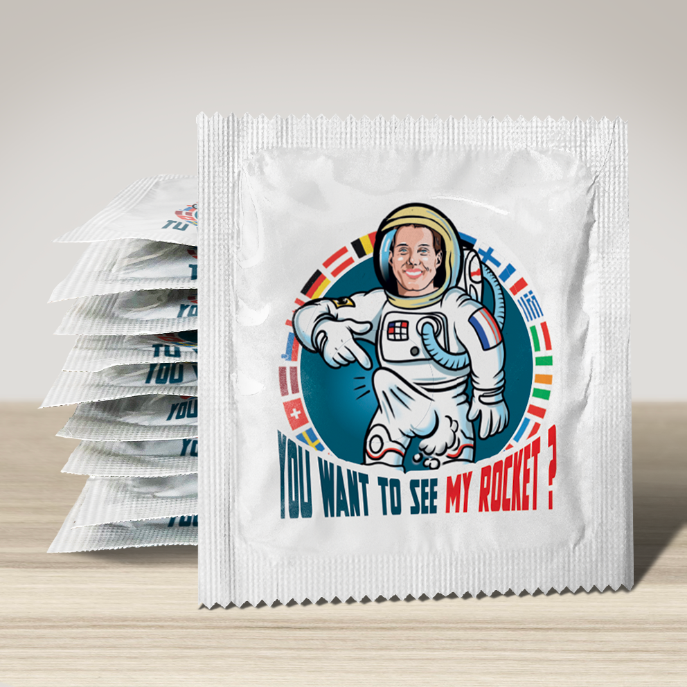 Image of funny condom "Want to see my rocket", 10 units