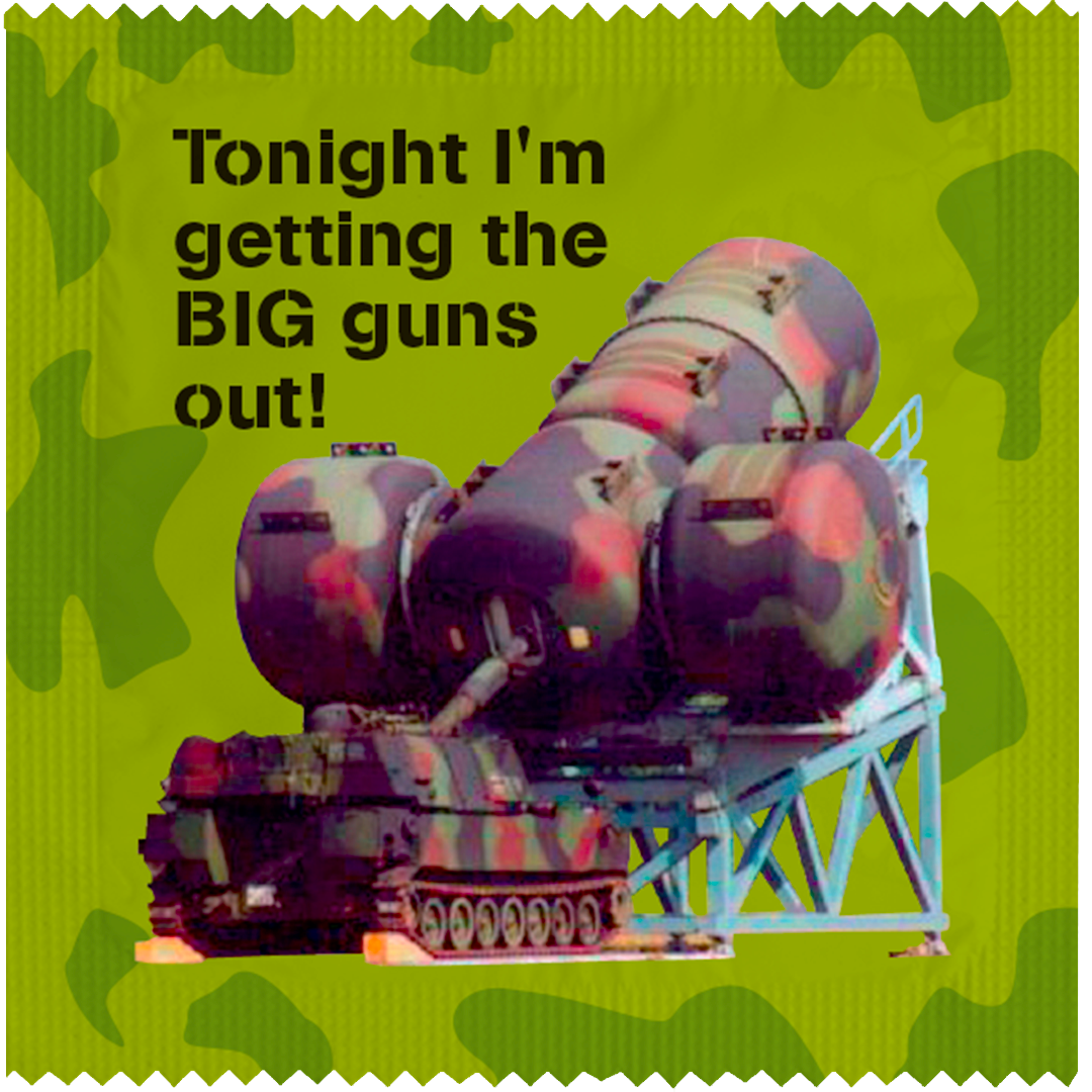 Image of funny condom "Tonight i'm getting the big gun out"