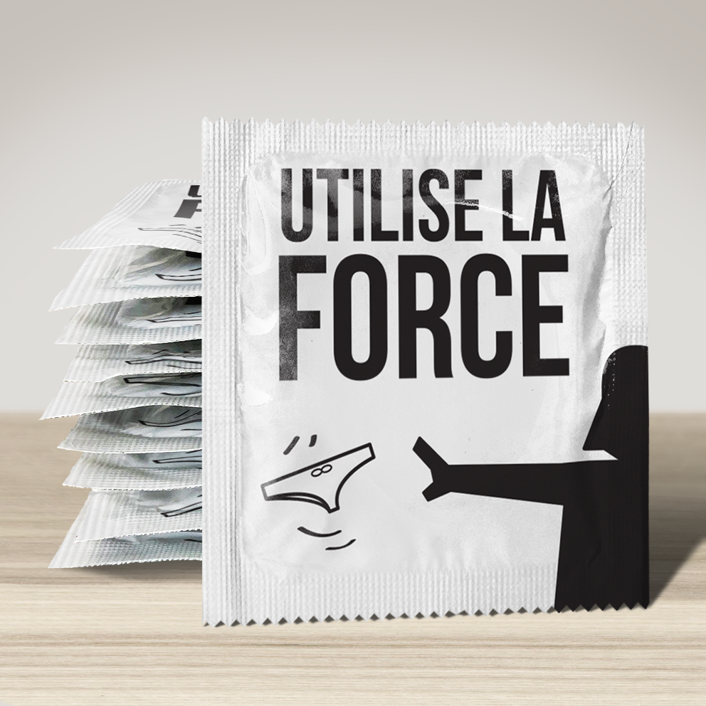 Image of funny condom "Utilise La Force", 10 units