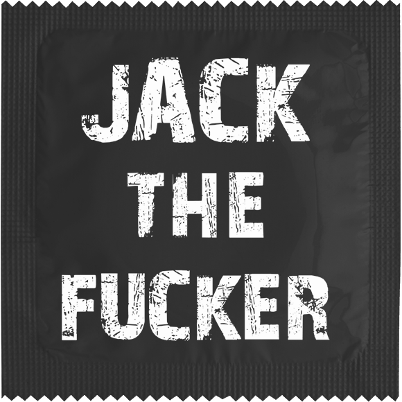 Image of funny condom "Jack The Fucker Letter"