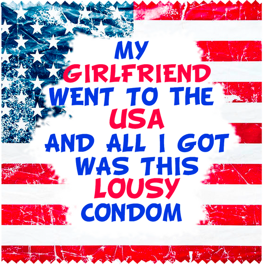 Image of funny condom "GIRLFRIEND USA"