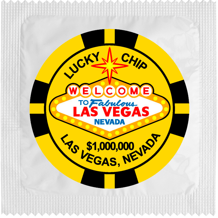 Image of funny condom "Lucky Chip Yellow"