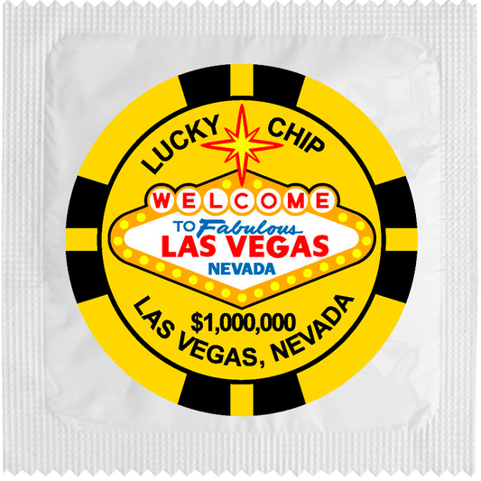 Image of funny condom "Lucky Chip Yellow"