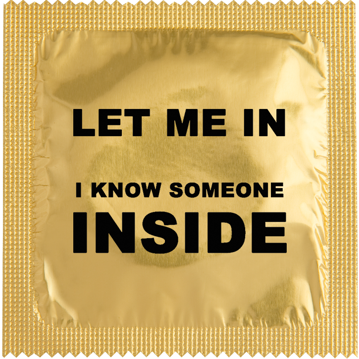 Image of funny condom "Let Me In"