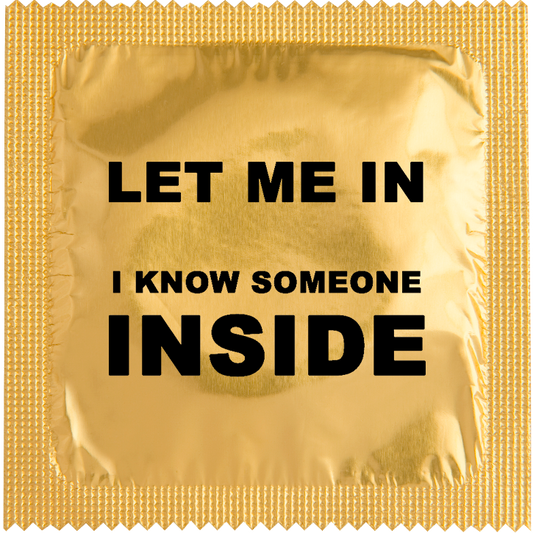 Image of funny condom "Let Me In"