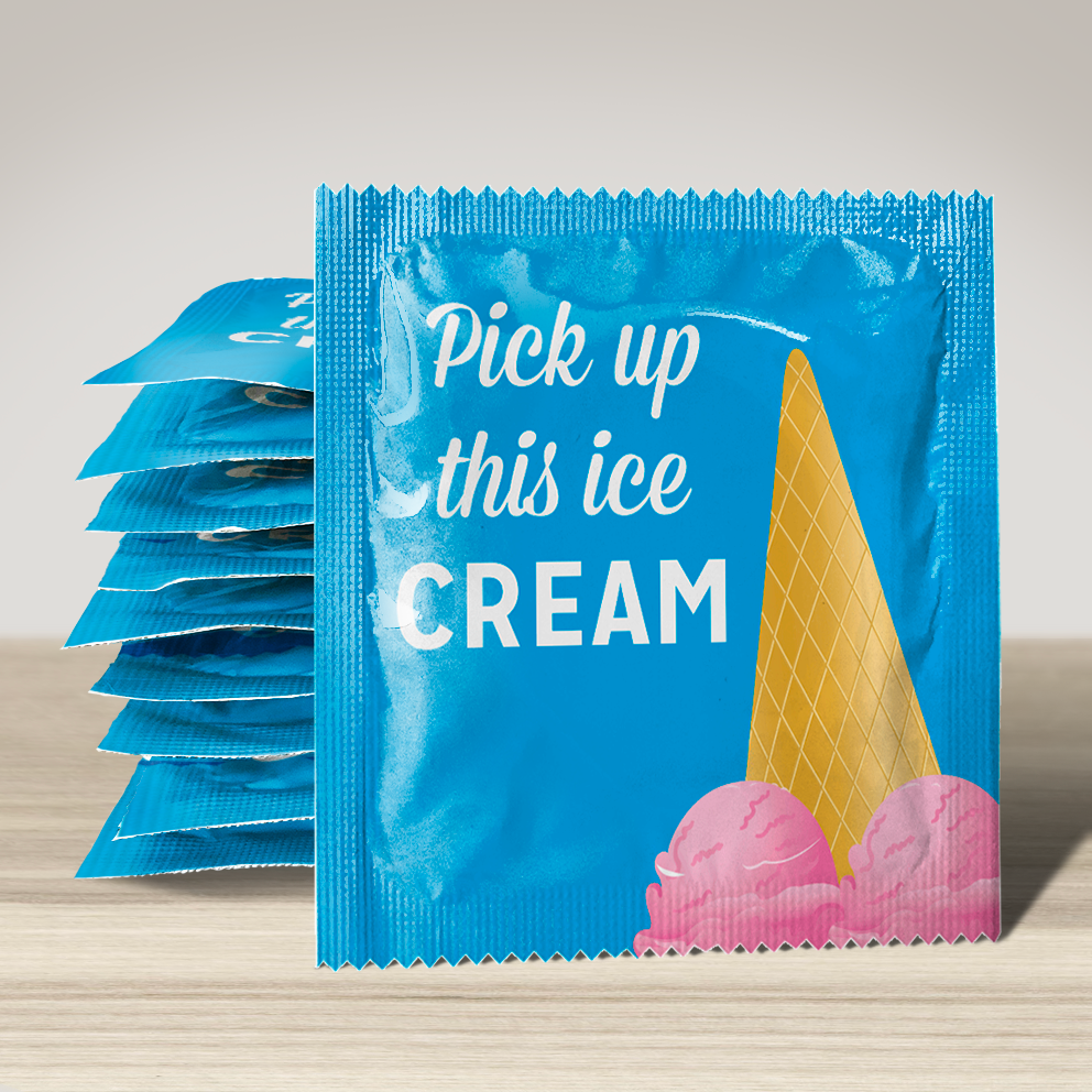 Image of funny condom "Pick Up This Ice Cream", 10 units