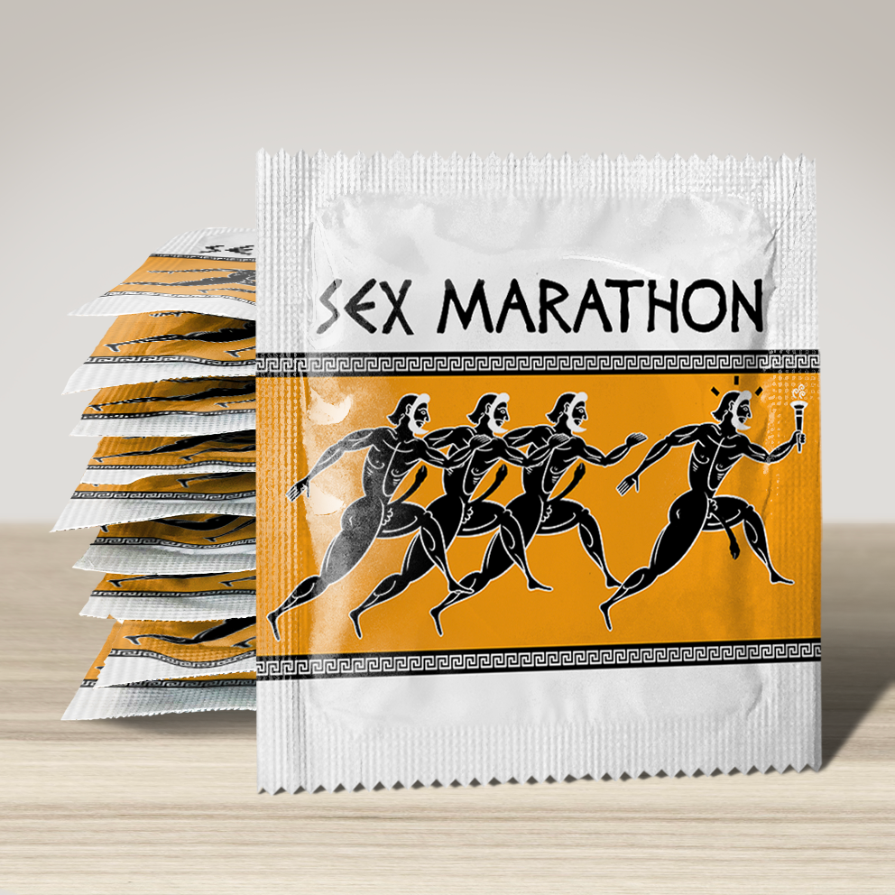 Image of funny condom "Sex Marathon", 10 units