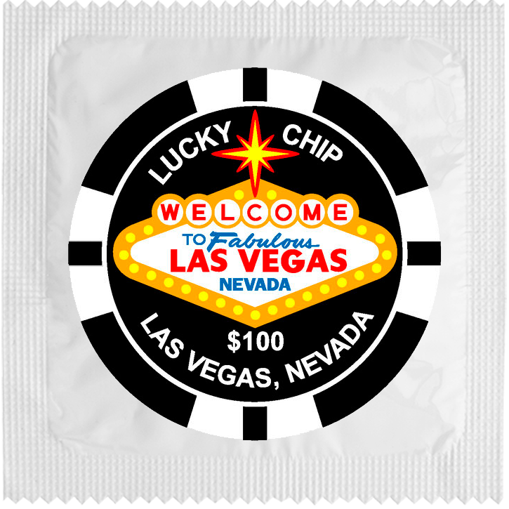 Image of funny condom "Lucky Chip Black"