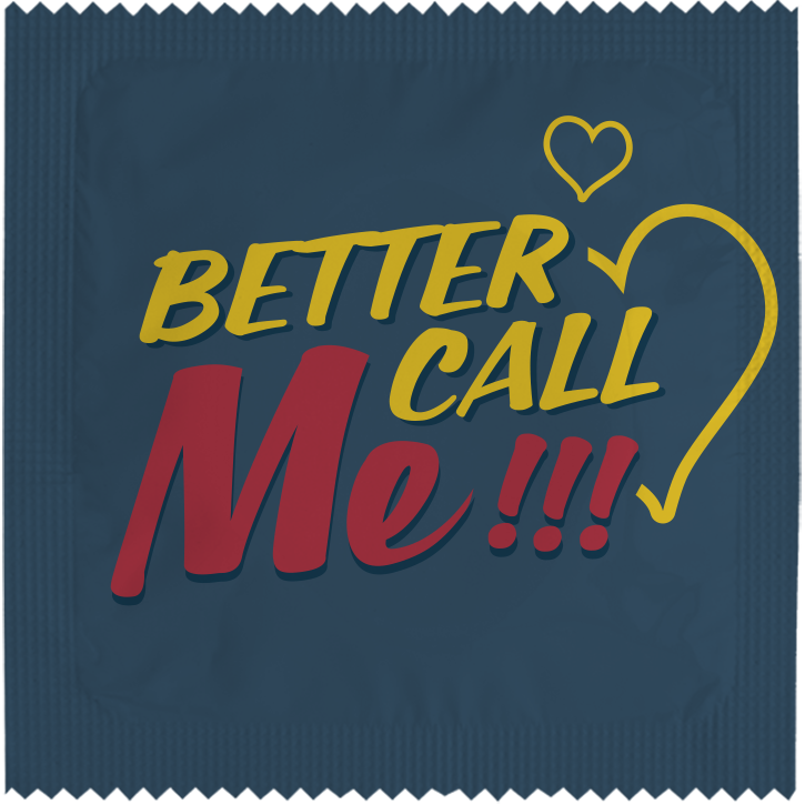 Image of funny condom "Better Call Me!"