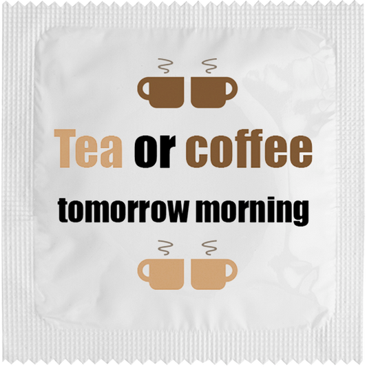 Image of funny condom "Tea Or Coffee"