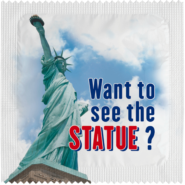Image of funny condom "Want To See The Statue"