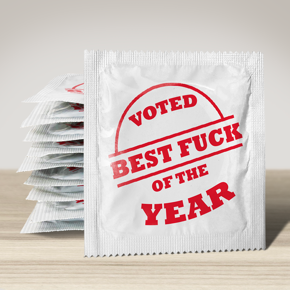 Image of funny condom "Voted Best Fuck Of The Year", 10 units