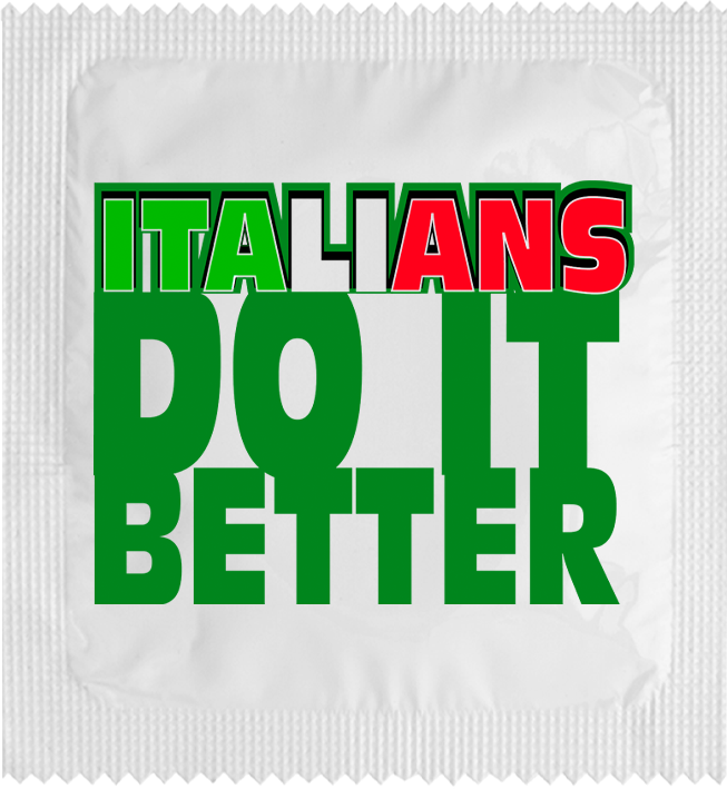 Image of funny condom "Italians Do It Better"