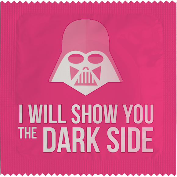 Image of funny condom "Want To See The Darkside"