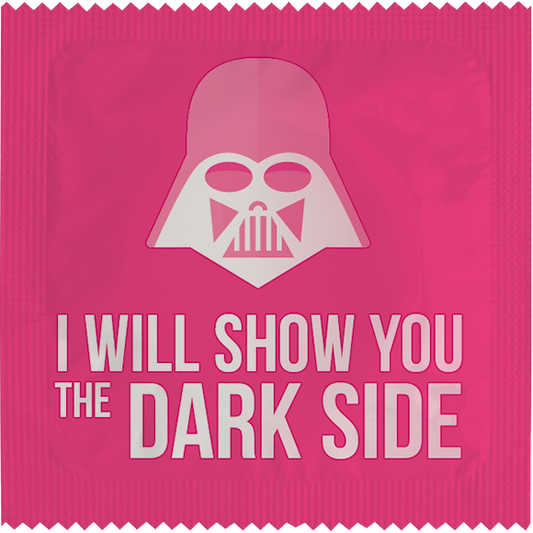 Image of funny condom "Want To See The Darkside"