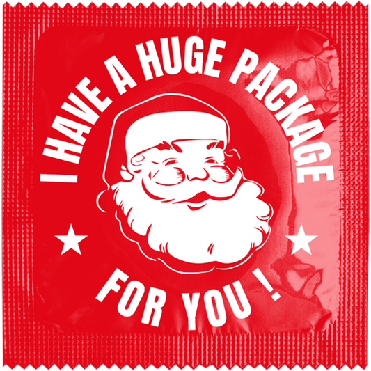 Image of funny condom "I Have Huge Package For You"
