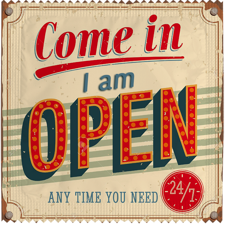 Image of funny condom "Come In I Am Open"