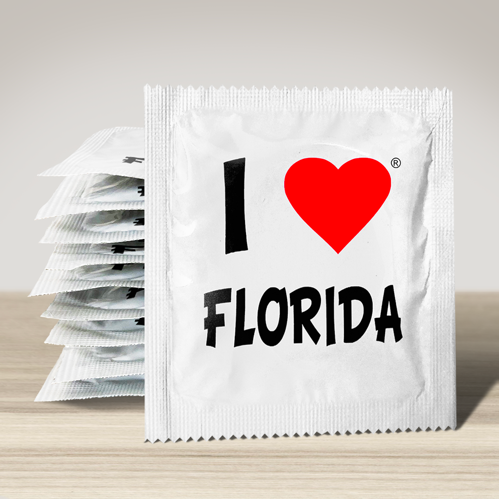 Image of funny condom "I love Florida", 10 units