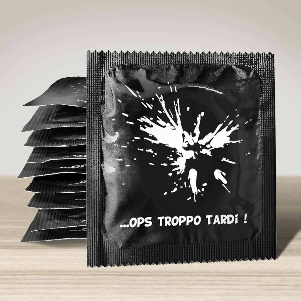 Image of funny condom "Ops Troppo Tardi", 10 units