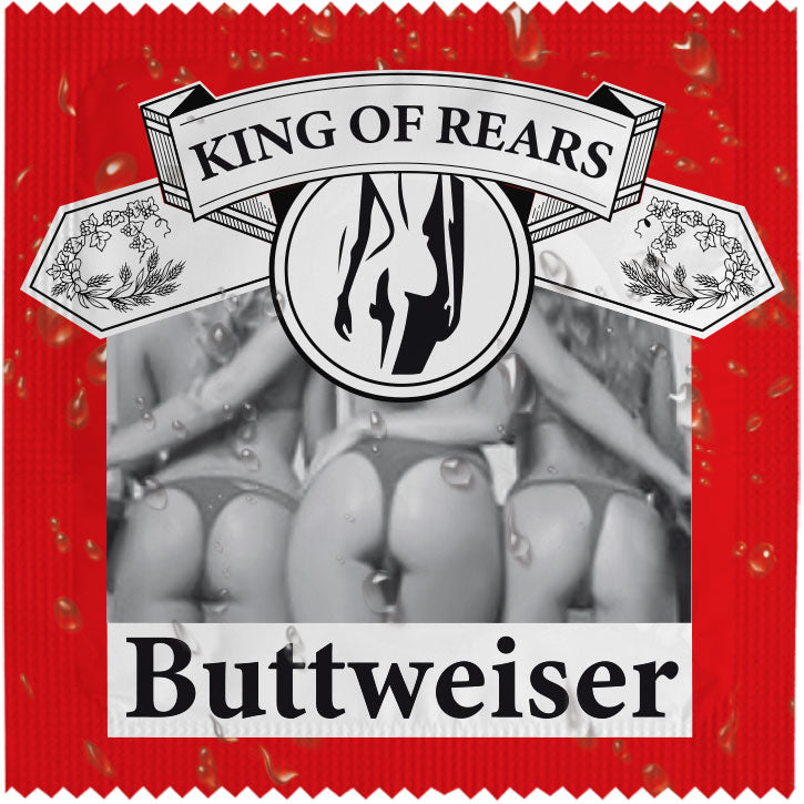 Image of funny condom "Buttweiser"