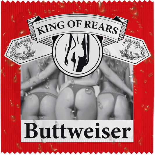 Image of funny condom "Buttweiser"
