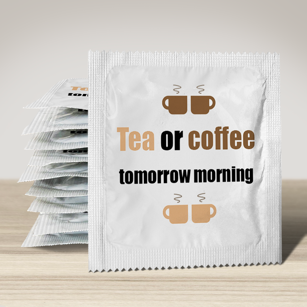 Image of funny condom "Tea Or Coffee", 10 units