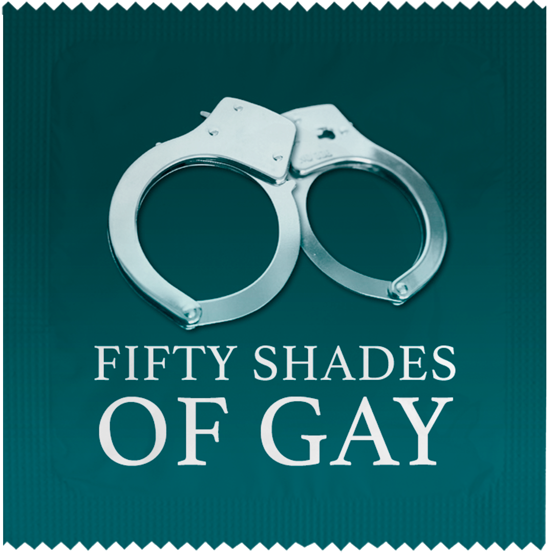 Image of funny condom "Fifty shades of gay"