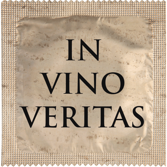 Image of funny condom "In Vino Veritas"