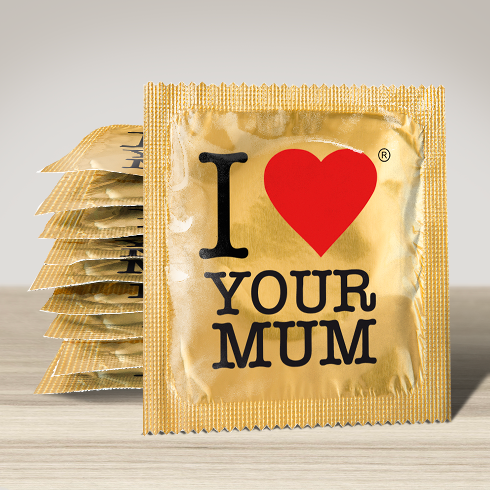 Image of funny condom "I love your mum", 10 units