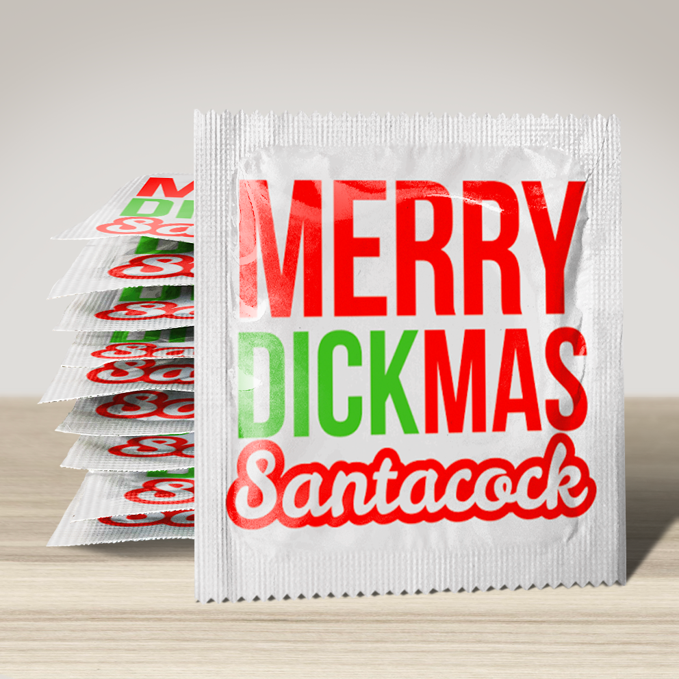 Image of funny condom "Merry Dickmas Santacock", 10 units