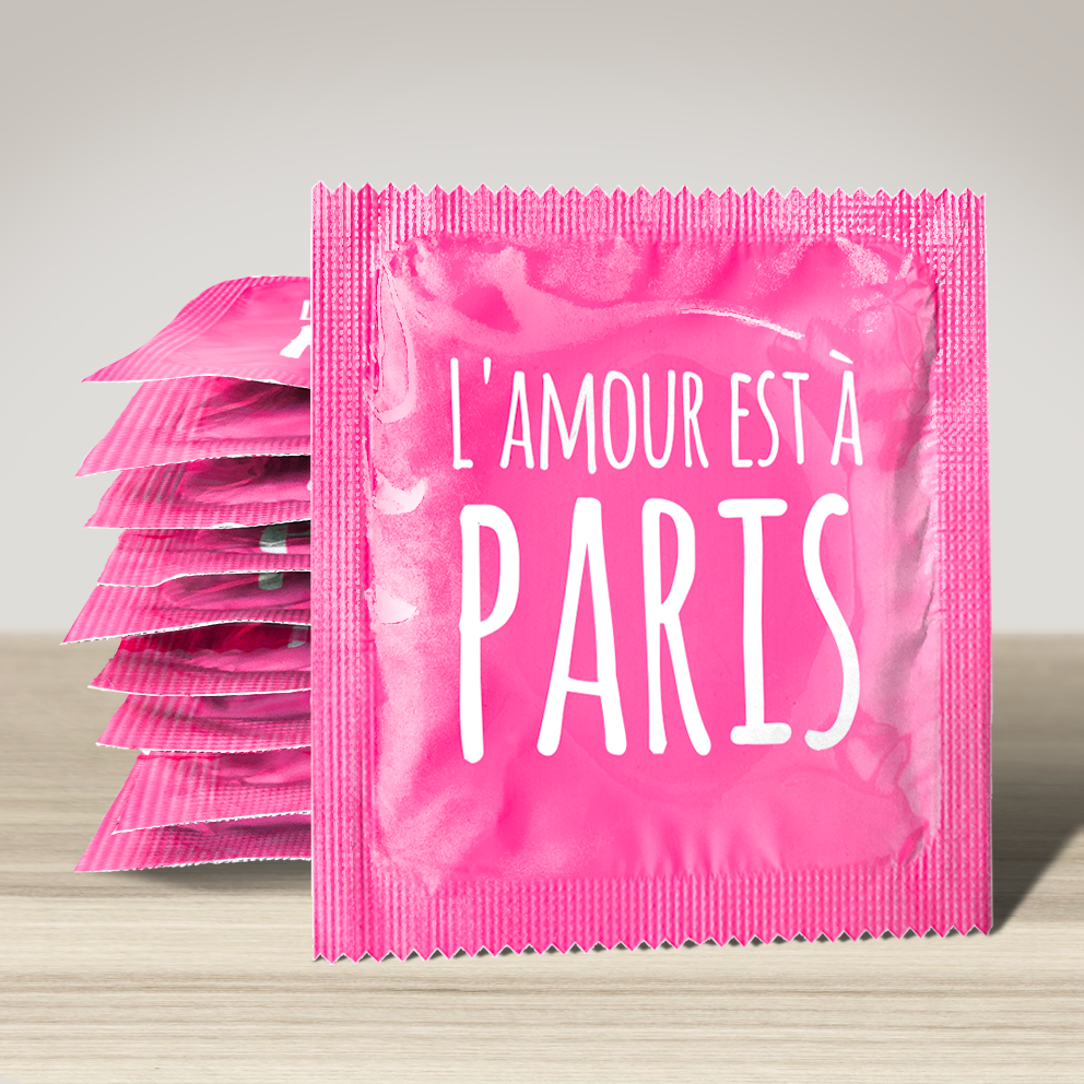 Image of funny condom "L'Amour à Paris", 10 units