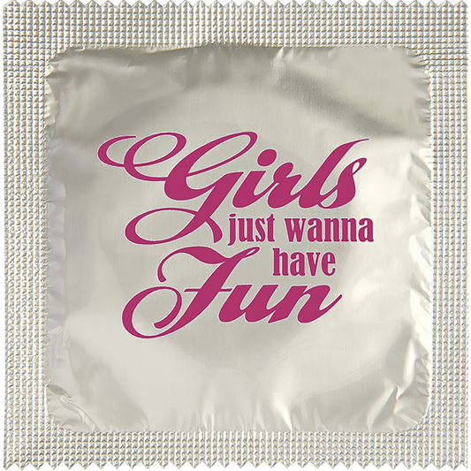 Image of funny condom "Girl just wanna have fun"