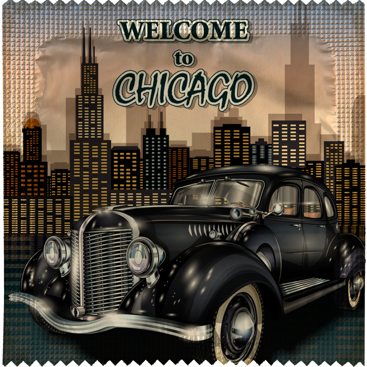 Image of funny condom "Welcome To Chicago"