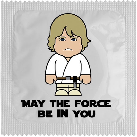 Image of funny condom "May The Force Be In You"