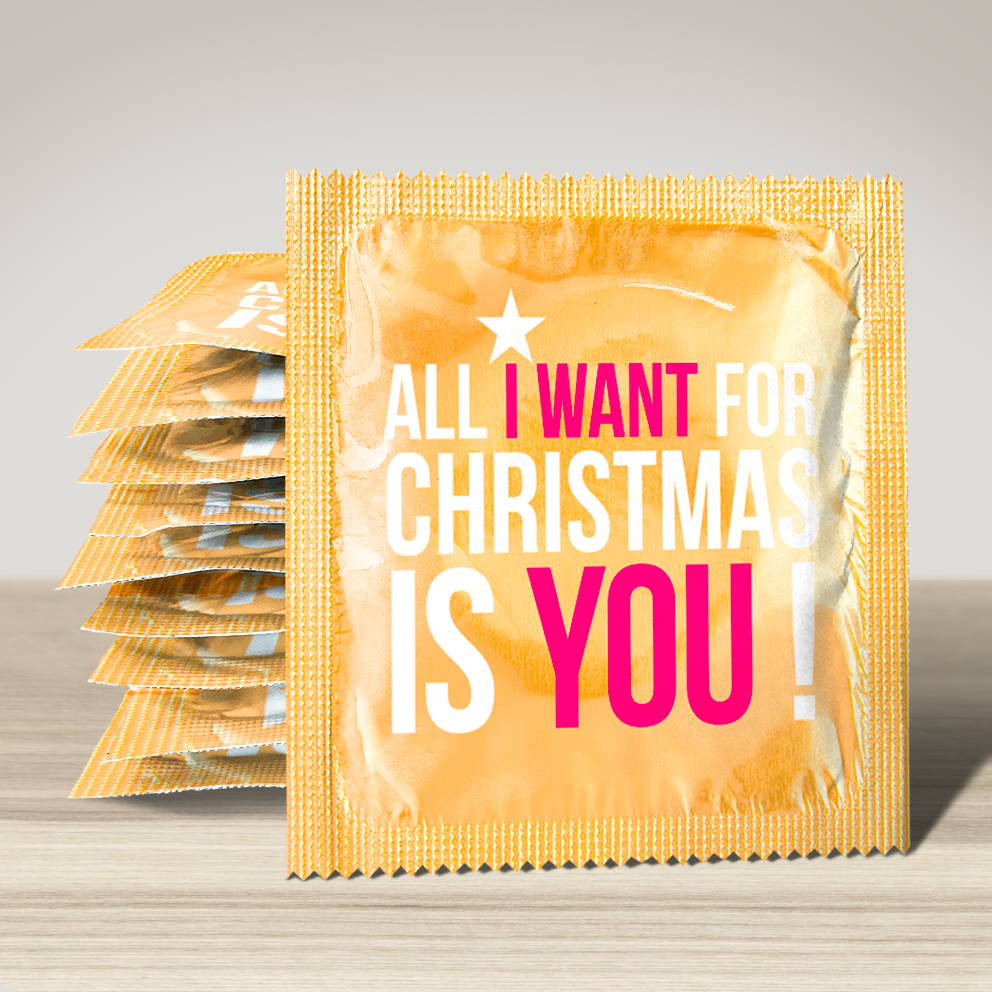 Image of funny condom "All I want for Christmas is you", 10 units