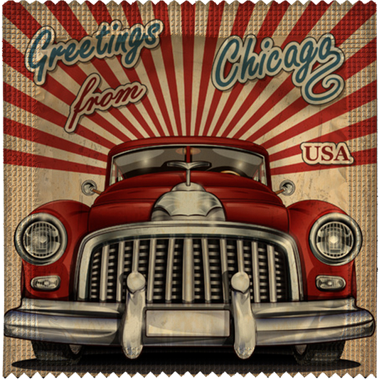 Image of funny condom "Greetings From Chicago"