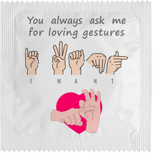 Image of funny condom "Love Gesture"