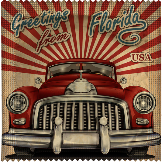 Image of funny condom "Greetings From Florida"