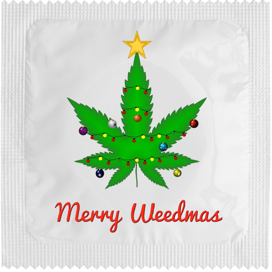Image of funny condom "Merry Weedmas"
